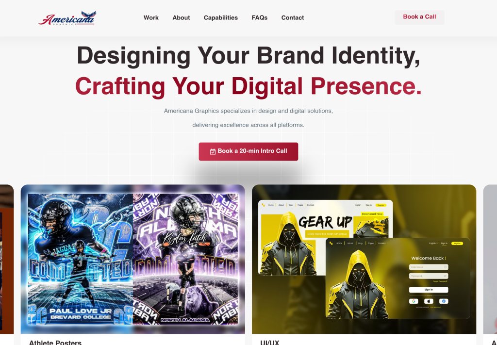 Americana Graphics website homepage