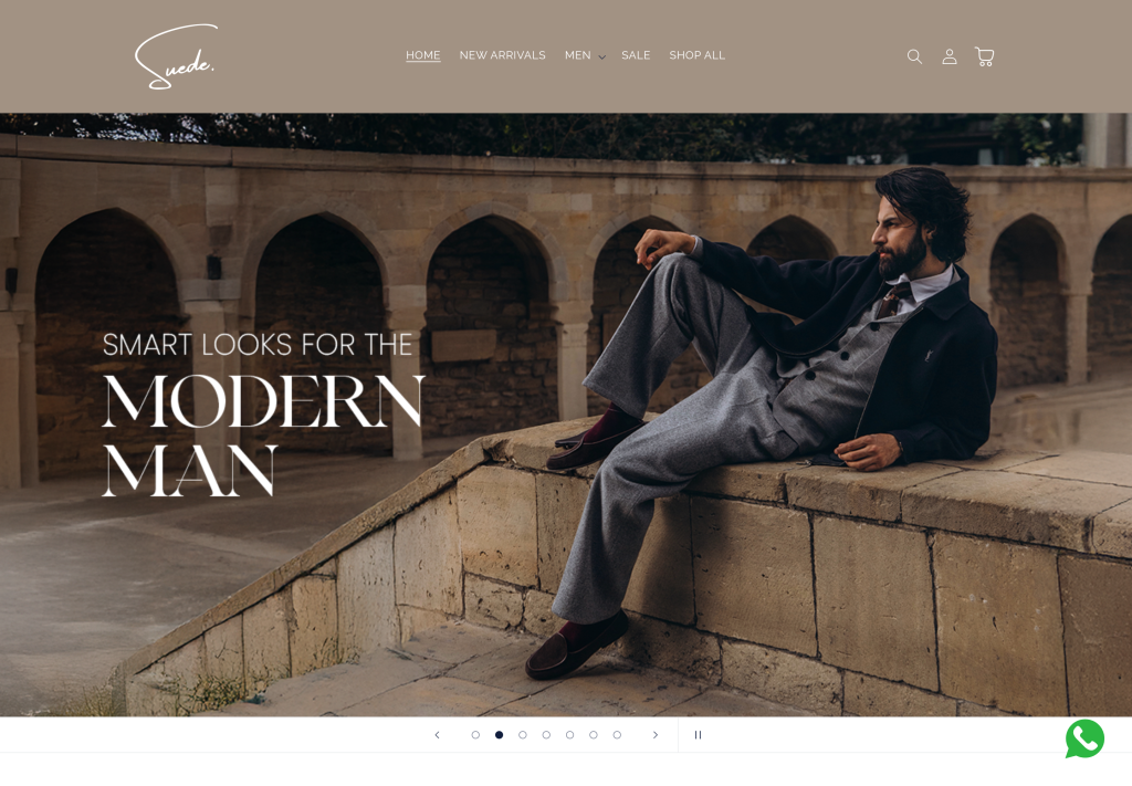 Suede Retail website homepage